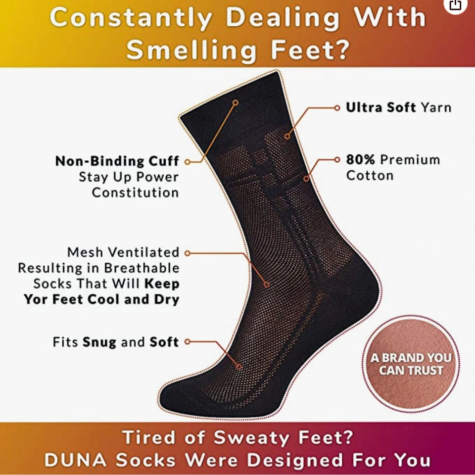 Paquete de 5 calcetines de vestir transpirables de algodón para hombre talla 13-15 calcetines ultrafinos para hombre Foto 2 de 4