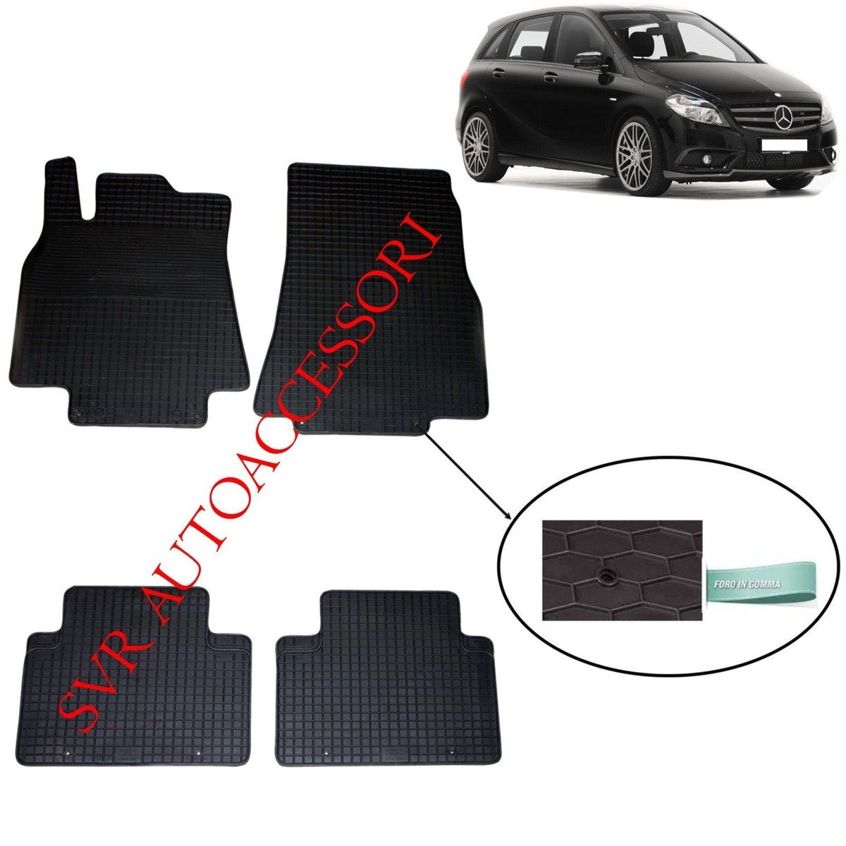 SET 2 TAPPETINI ANTERIORI PER AUTO IN GOMMA IVECO DAILY DAL 1989 AL 1999