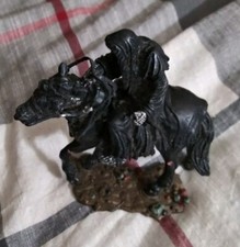 Vintage Plastic Black Knight On Horse Medieval Collectible