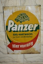 Altes Blechschild/Reklameschild 40/50er Jahre Panzer Edel-Hartwachs,Schildkröte
