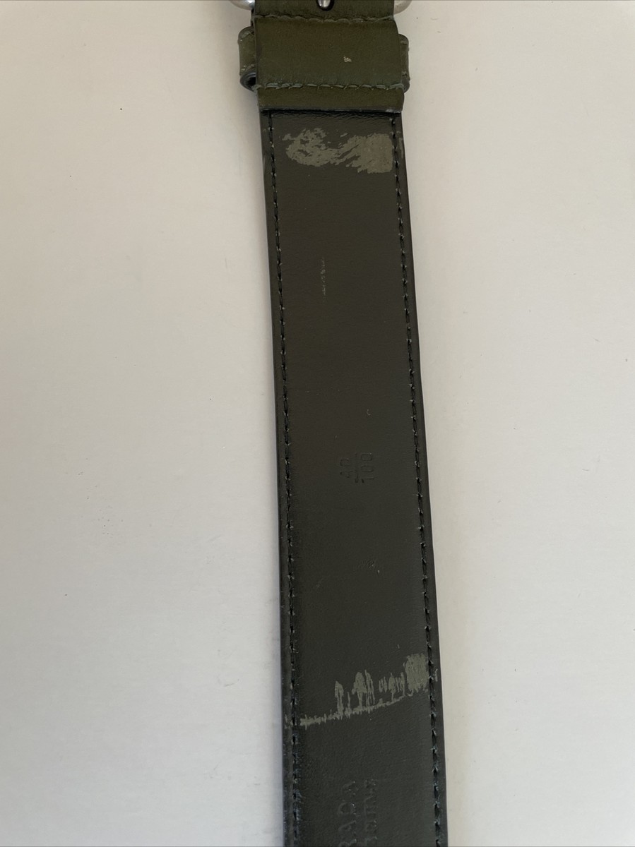 PRADA Pebbled Leather Green Belt 40 | eBay display picture 3