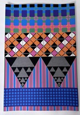 EDUARDO PAOLOZZI RA Limited Ed SCREENPRINT  125/500 Moonstrips '67