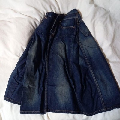 Junya Watanabe Denim Flare Skirt Japan Design Waist 66cm Rare Button Style