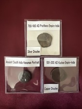 Ancient Coins Of India-Silver Drachm, Copper Drachm And Hanuman Portrait Coins