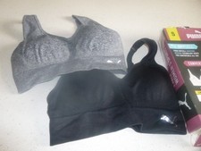 Puma Women's Seamless Sports Bra 2-Pack Convertible Back Gray Black SMALL NEW
