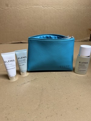 Elemis Travel Bag W/ 1 Pro Collagen Marine Cream, Papaya Enzyme Peel & Oil NEW!!