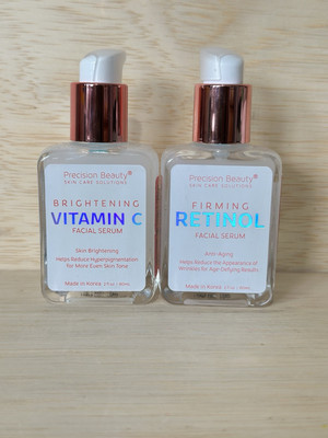 1-Precision Beauty Vitamin C Brightening Serum & 1-Firming Retinol 2 oz Ea