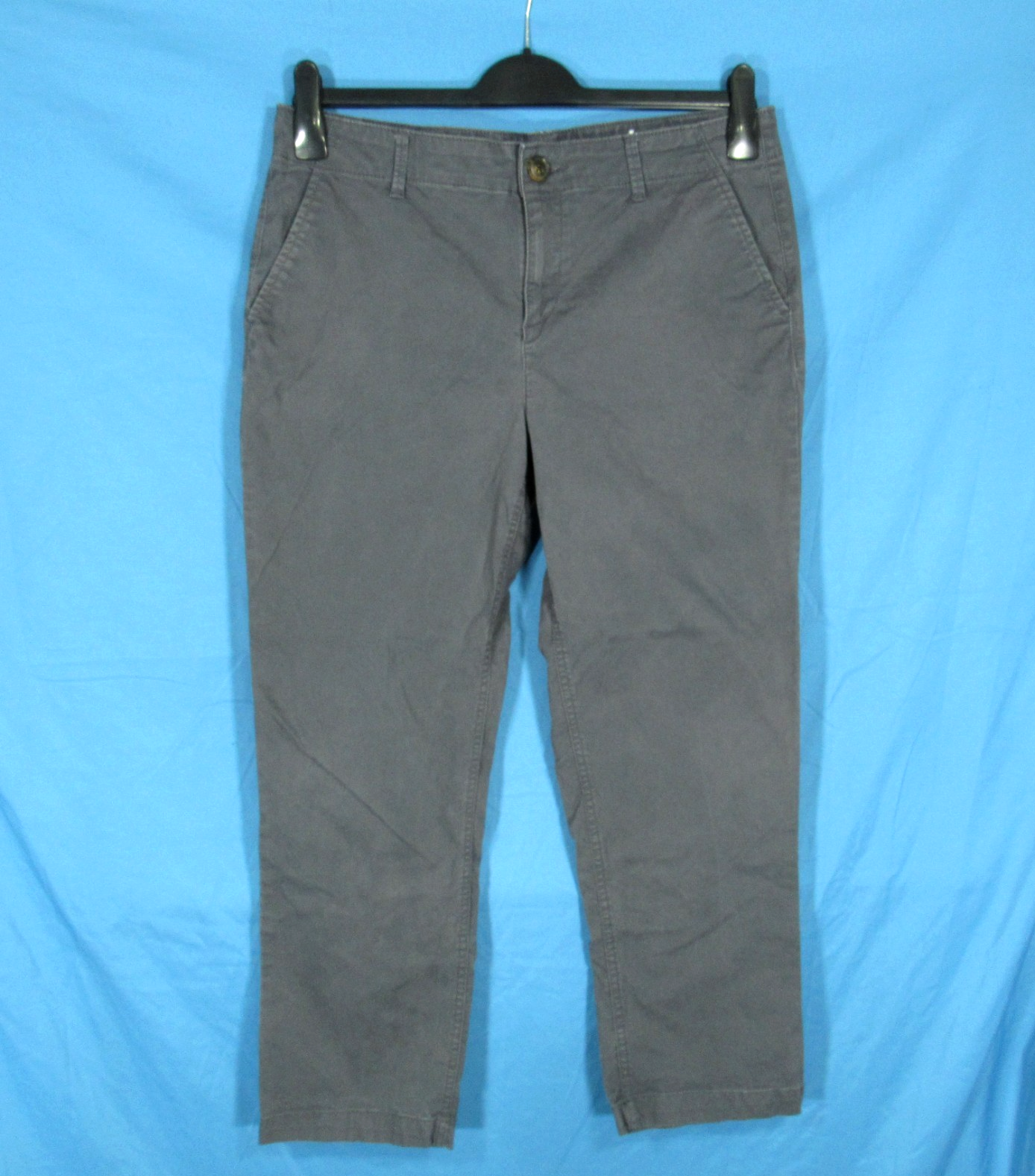 LOFT Ann Taylor THE MONROE SLIM Gray MID-RISE Pockets ANKLE Chino Pants Sz 10
