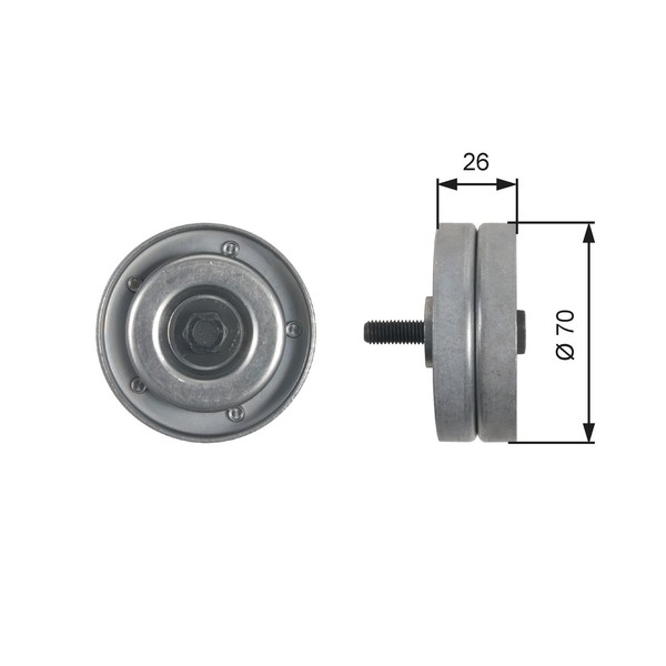 Umlenk-/FüHrungsrolle Keilrippenriemen Drivealign™ Gates T36466 FüR 35 46 28 LT-image