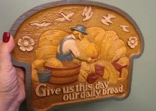 1986 Burwood Products USA Give Us This Day Our Daily Bread Wall Art Hanging