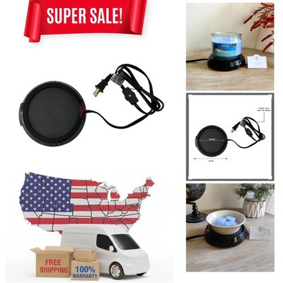 Versatile Black Electric Candle Warmer - 5.4'' for Home and Office Relaxation