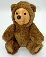 Vintage Robert Raikes Brown Jointed Teddy Bear Nursery Miniatures Applause 8”