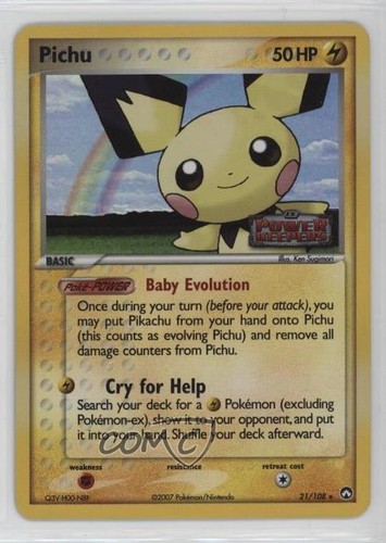 Pichu Reverse Foil Pokemon EX Power Keepers #21 2007