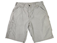 Carhartt Carpenter Cargo Utility Pocket Shorts Mens Size 36 x 34 Ivory Work Wear