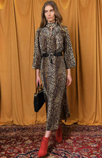 NEW 💎Rixo leopard print long sleeves v neck 100% silk dress