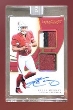 2019 Panini Immaculate Kyler Murray Rookie Platinum Patch Auto RPA White Box 1/1