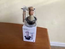 Męski zestaw do golenia | Profesjonalny zestaw do golenia na mokro ze szczotką do golenia, stojakiem i miską