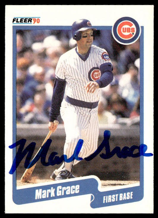 1990 Fleer Canadian #32 Mark Grace IP AUTO
