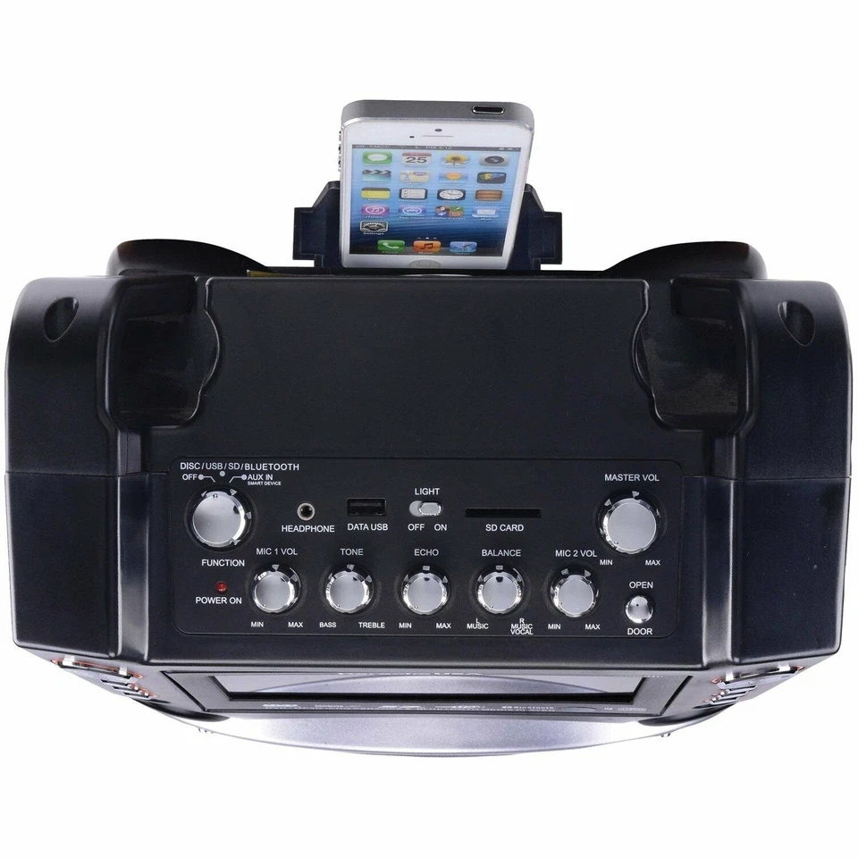 Karaoke USA Bluetooth Karaoke Machine with Synchronized LEDs - GF846 - Image 4 of 4