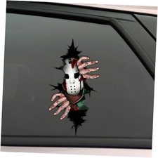 Halloween Horror Peeking Sticker, 3D Crack Double-Sided Classic Horror Mask Man