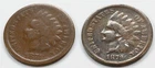 1874 1879 Indian Head Cents Lot of 2 IHC 1c