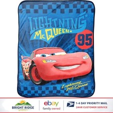 Kids Plush Throw Blanket 46x60 Inches with Cartoon Lightning McQueen Design
