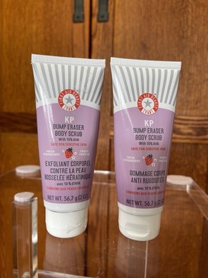 First Aid Beauty KP Bump Eraser Body Scrub 2oz AHA & Pumice Travel Size- 2 Pack 