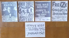 Jerry's Kids - Show Flier Boston Punk Gangreen Verbal Assault SSD The Freeze 