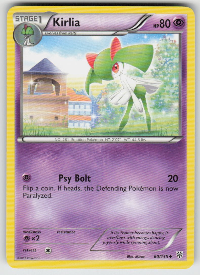 Kirlia Uncommon Plasma Storm 60/135 Pokemon Moderately Played