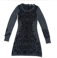 Athleta Sweater Dress Jacquard Floral print long sleeve sweater dress  XXS