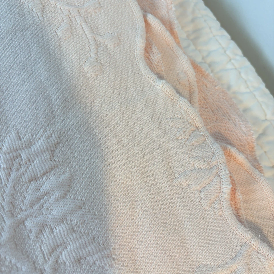 JCP Home Matelasse Coverlet And Pillow Sham Twin Soft Pink Scalloped 1 Of 2 Sets - Image 2 of 4