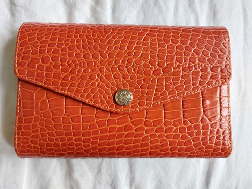 Filofax Osterley Personal Organiser Rare Orange Croc Leather BNWOB