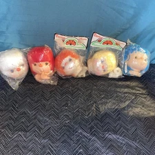 Lot Of 5 Vintage Darice 3” Yarn Hair Doll Head w/Hands ice cream dolls