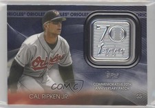 2021 Topps 70th Anniversary Manufactured Logo Blue Cal Ripken Jr Patch HOF 6d7