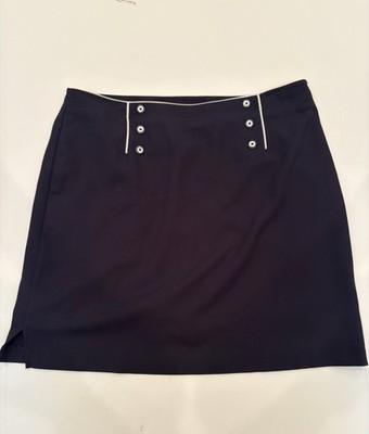 E & P Pro  Woman s Skort-Black Embelished-Front Buttons & White Trim-size14-golf