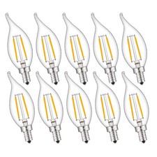 CRLight 2W 250LM Dimmable LED Candelabra Bulb 2500K Warm White, 25W Equivalent E