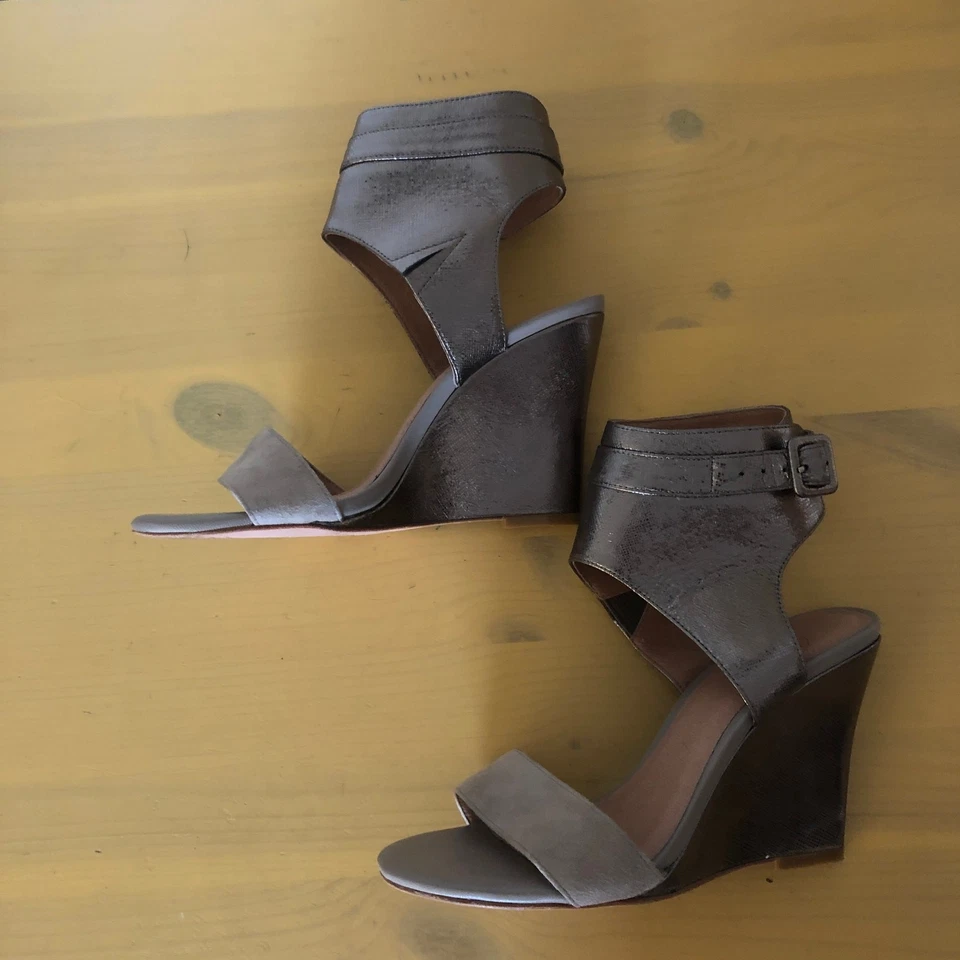 Joie Waylen Women's Wedge Shoes Sandal Ankle Strap Metalic sz. 36.5 EU $320 - Image 3 of 4