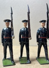 W Britians Royal Marines Marching. 1905-1912 Articulated Arm Repainted Set Of 3