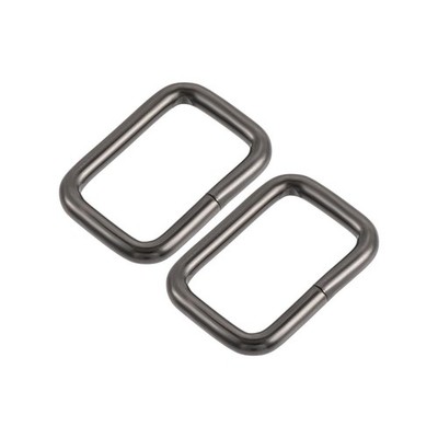 Metal Rectangle Ring Buckles 25 x 16mm Inner Dimensions Black 30pcs