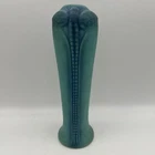 VAN BRIGGLE POTTERY, BLUE OMBRE DRAGONFLY VASE, 1920'S, 9” T