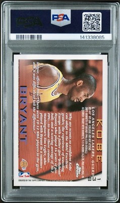 1996 TOPPS CHROME #138 KOBE BRYANT RC PSA 8 - Rare Dead centered 