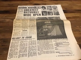 Bathurst Hardie Ferodo Car Race Newspaper Liftout Peter Brock Allan Moffat 1974