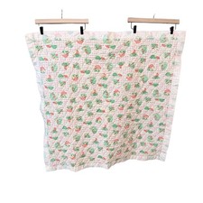 Vintage Handmade Baby Quilt Fairy Garden Snails Mushrooms Cottagecore whimsical