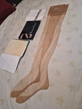3 Pair Vintage ROMAN STRIPE Seamed Nylon Stockings Size 10 1266