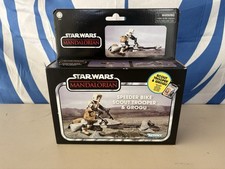 Star Wars Vintage Collection Mandalorian Speeder Bike Scout Trooper Grogu Figure