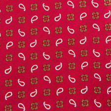 NWOT 425 KITON Paisley Pure Silk Tie Red 160cm/63in