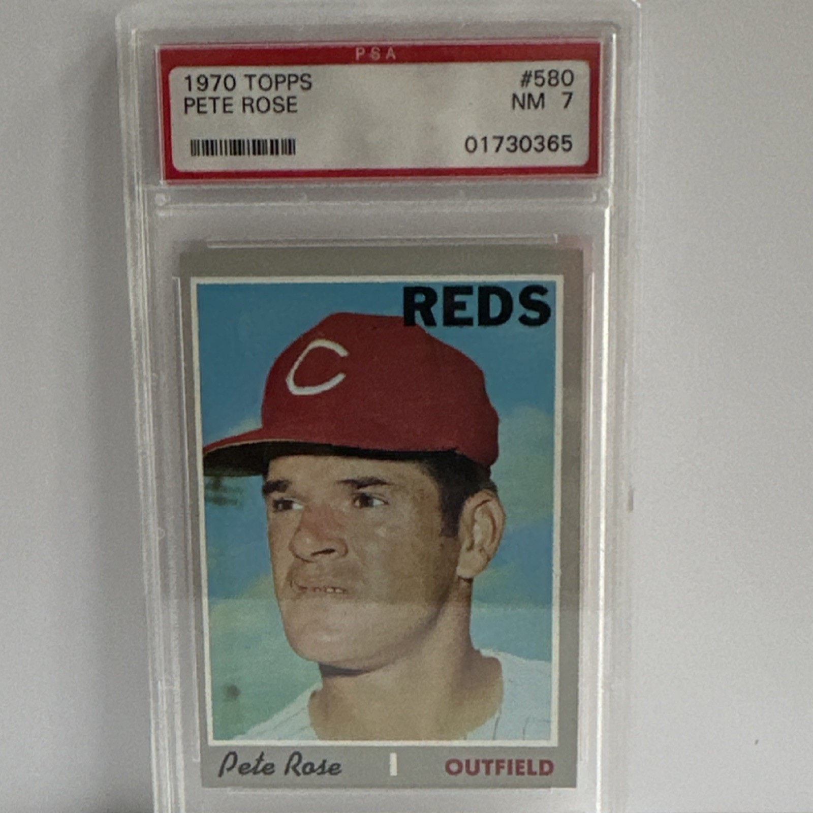 Topps 1970 Pete Rose #580 Cincinnati Reds PSA 7 Graded Base Set Card