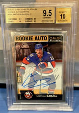 2016-17 O-Pee-Chee Platinum - Rookie Autographs Mathew Barzal #R-BA (AU, RC)