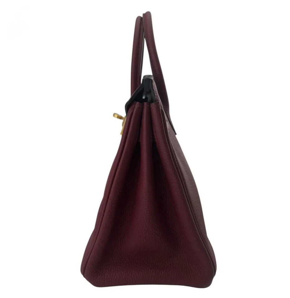 Hermes Birkin 25 Rouge Granate Rojo Togo Cuero Dorado Herrajes Foto 4 de 4