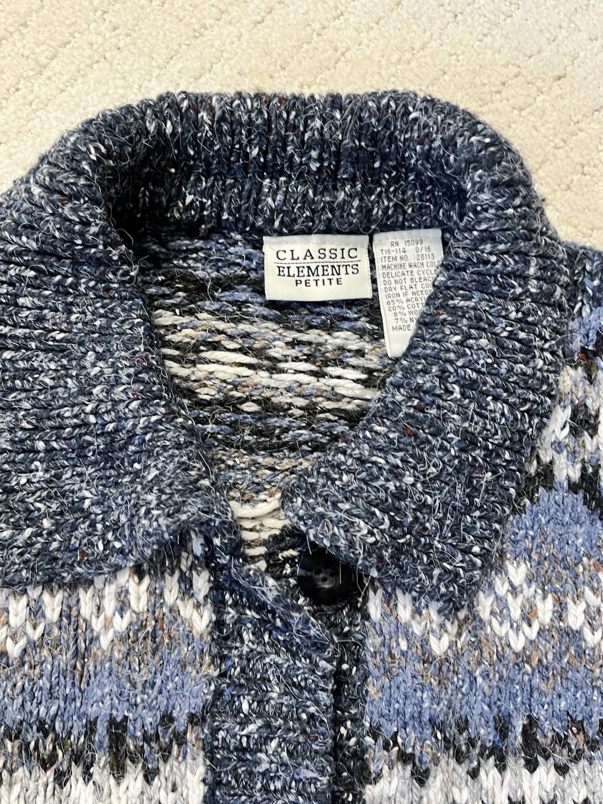 Vintage Classic Elements 90 Button Collared Cárdi… - image 2